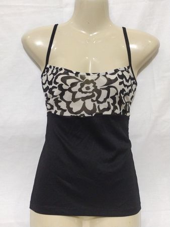 Black and White Floral Camisole
