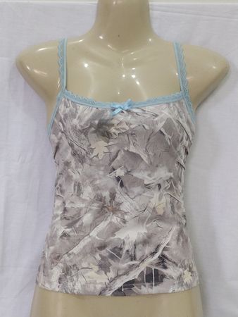 Unbranded Lace Trim Cami Top with Leaf Print