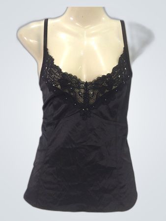 Black Lace-Trimmed Camisole