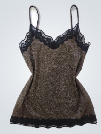 Brown Lace Trim Camisole