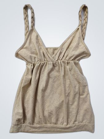 Beige Braided Strap Top