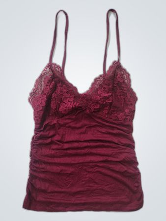 Maroon Lace Trim Camisole