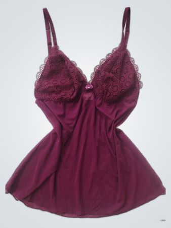Burgundy Lace Chemise
