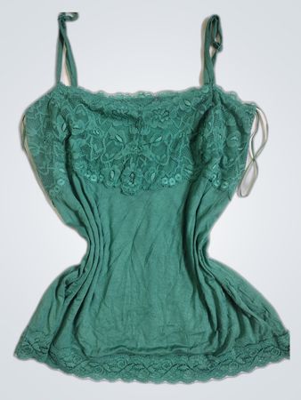 Green Lace Trim Cami Top