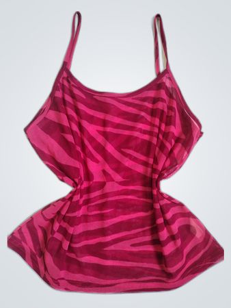 Pink Zebra Pattern Swimsuit Top