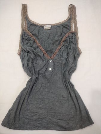 intimissimi Gray Lace-Trimmed Tank Top