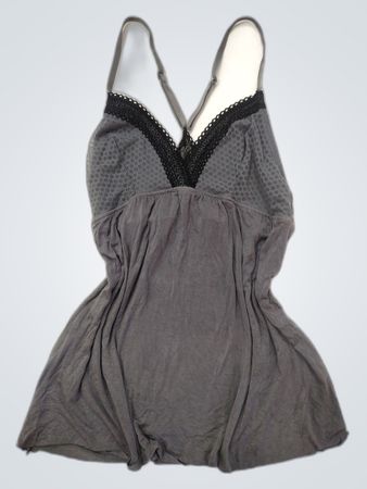 Gray Lace-Trimmed Chemise