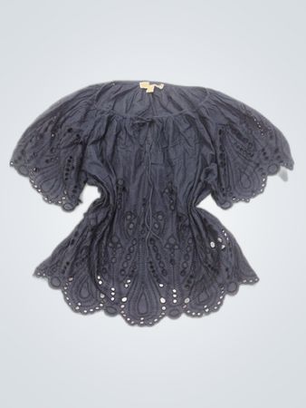 Michael Kors Black Lace Embroidered Blouse