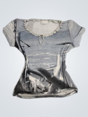 Evelin Brandt Berlin Gray Printed Top
