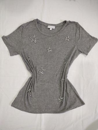 Warehouse Grey Rhinestone Star Embellished T-Shirt