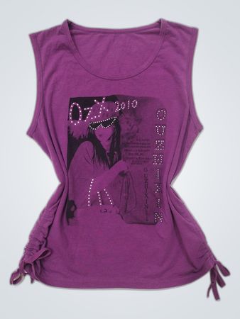 Purple Graphic Sleeveless Top