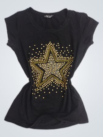 The Still Collection Black T-Shirt with Gold Star Design