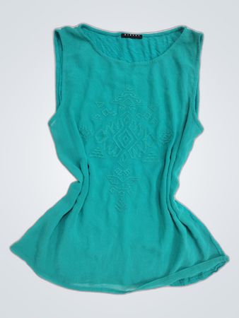 SISLEY Teal Sleeveless Top