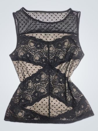Oasis Black Lace Mesh Cami Top