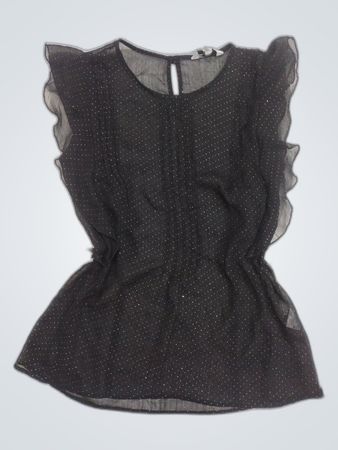Black Sheer Ruffled Top