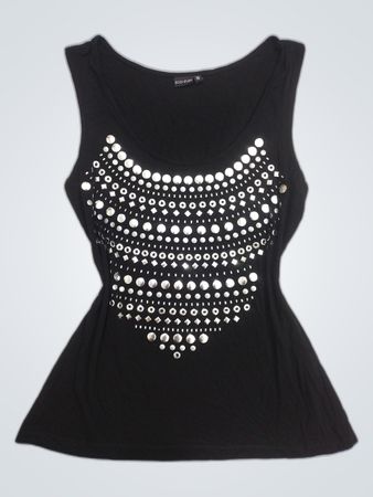 Bodyflirt Black Tank Top with Rhinestones