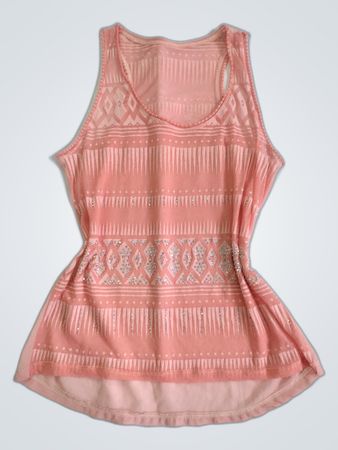 Pink Sheer Tank Top