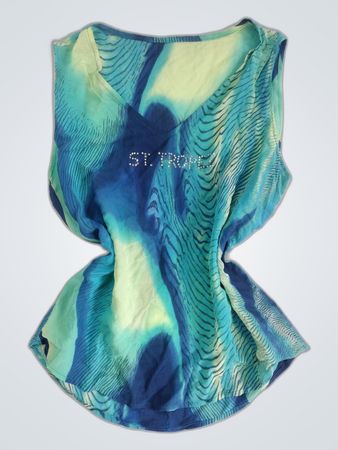 St. Tropez Blue and Green Top