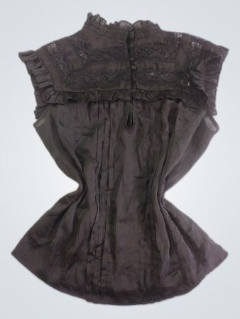 Black Lace Trim Blouse