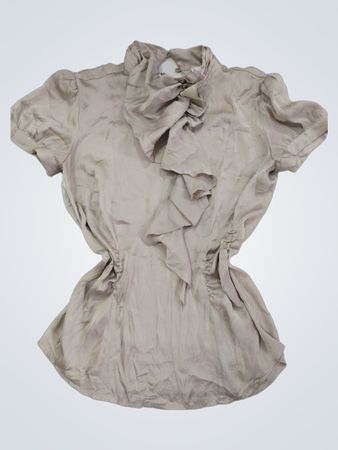 Reserved Ruffled Short Sleeve Blouse