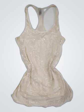 Women's White Tank Top with Lace Details