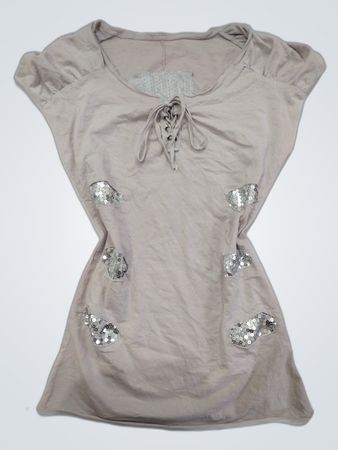 Grayish Beige Sequined Top