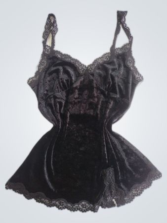 Express Black Velvet Lace Cami Top