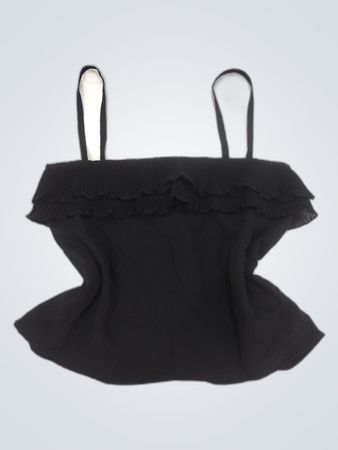 Black Ruffled Off-the-Shoulder Top