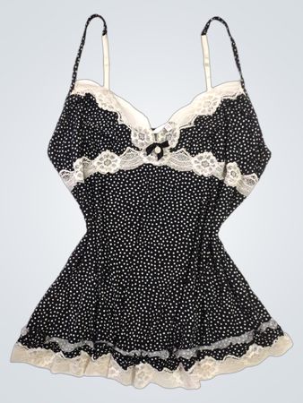 J. Galt USA Black and White Polka Dot Nightgown