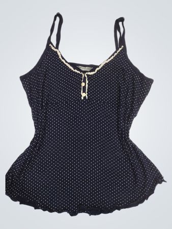 La Vie en Rose Navy Polka Dot Cami Top