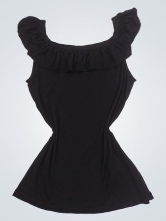 Schwarzes Rüschenschlauchtop