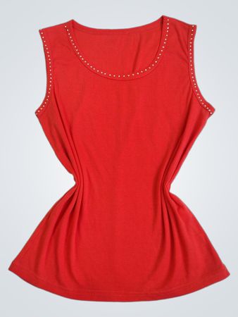 Rotes Tanktop mit Nieten-Ausschnitt