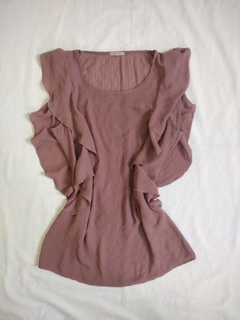 Intimissimi Mauve Plissee-Rüsche Bluse