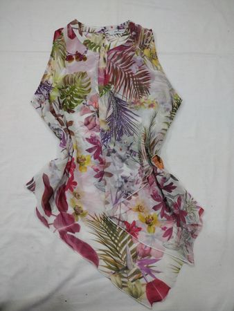 Options Tropischer Floralprint Asymmetrische Bluse