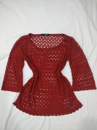 Forever 21 Rote Häkelstrickoberteil