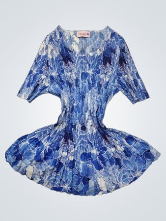 Jeannie The Magic Shirt Einheitsgröße Blau Floral Faltenoberteil