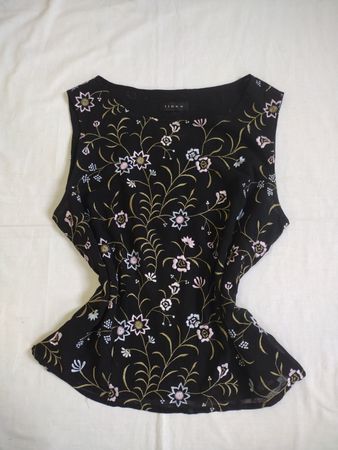 Linea Black Floral Ärmelloses Oberteil