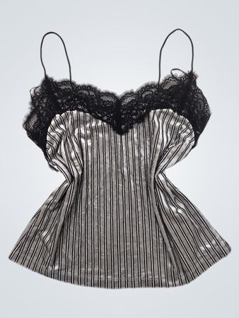 DYNAMITE Gestreiftes Spitzendetail-Cami-Top