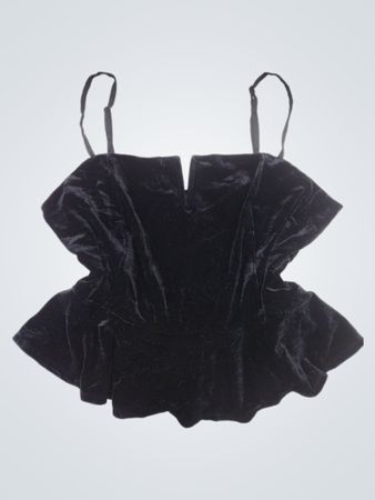Express Black Velvet Peplum Cami Top