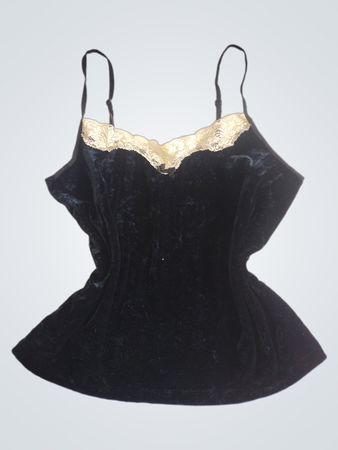 Tart Black Velvet Lace Trim Cami