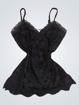 MKM DESIGN Schwarzes Samtspitzen-Cami-Top