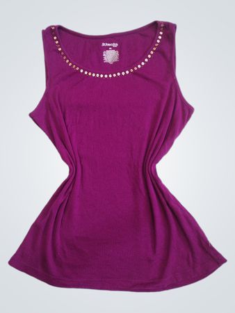 St. John's Bay Damen Rippen Tanktop mit Pailletten