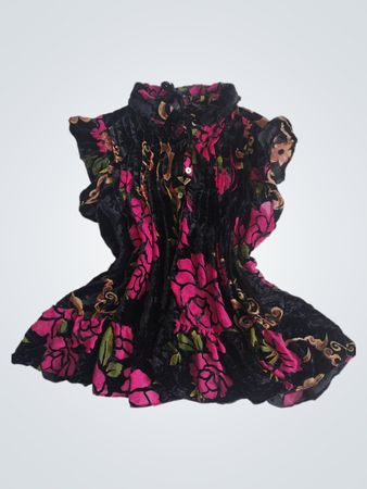 Jacqueline Collection Samt Blumen Kleid