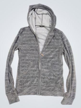 Tezenis Grauer Gestreifter Reißverschluss-Hoodie