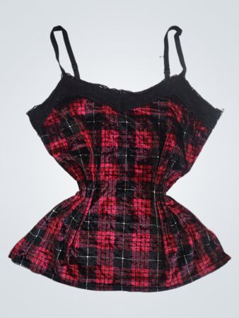 No Boundaries Plaid Cami Top