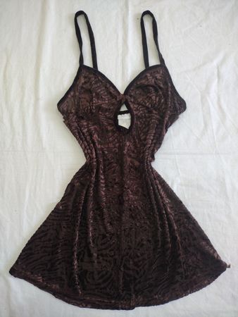La Senza Lingerie Braunes Samt Tierdruck Nachthemd