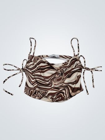 Bershka Swirl Print Cowl Neck Cami Top
