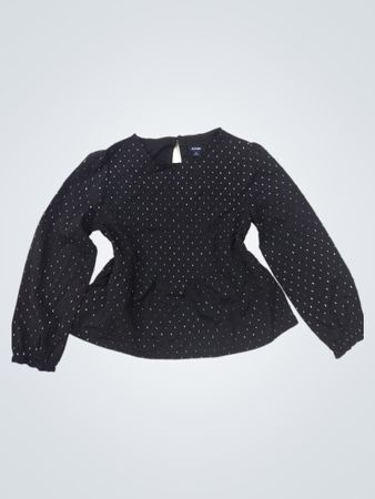 KIABI Schwarze Bluse mit silbernem Glitzerdetail