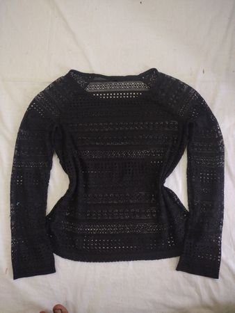 Pinkie Black Häkel Langarmtop