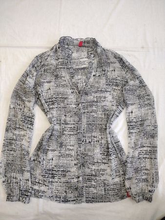 Damen durchsichtige Textdruck-Bluse